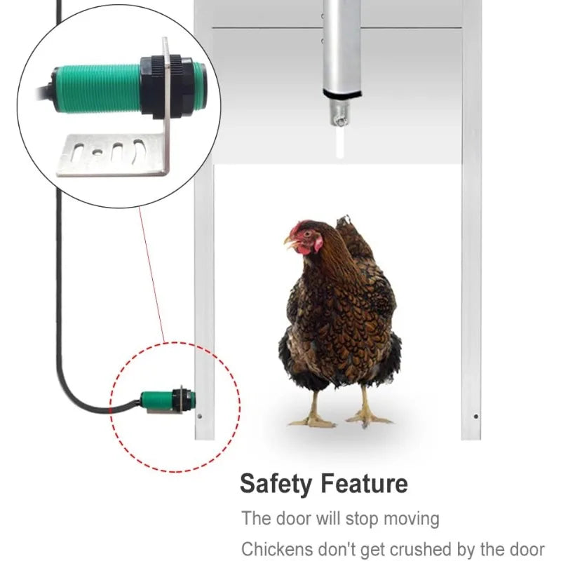 Automatic Chicken Coop Smart Door Compatible With Alexa, Google Assistant, Home Assistant, Tuya - WiFi Electric Opener