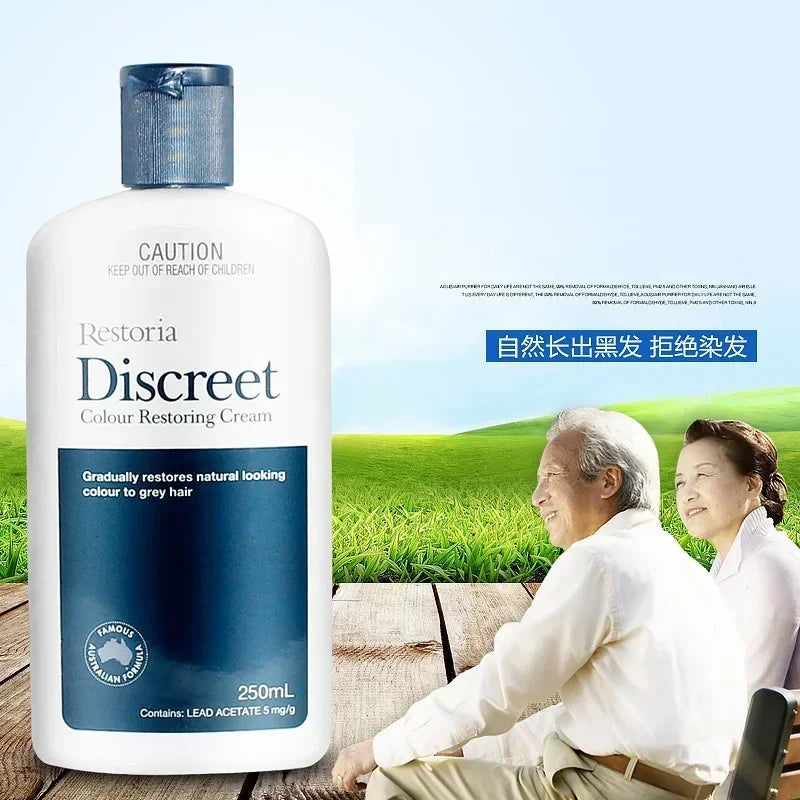 250ml Restoria Discreet Colour Restoring Cream,Grey Hair Treatment Reduce Grey Hair Care - Suitable for Men Women Shampoo