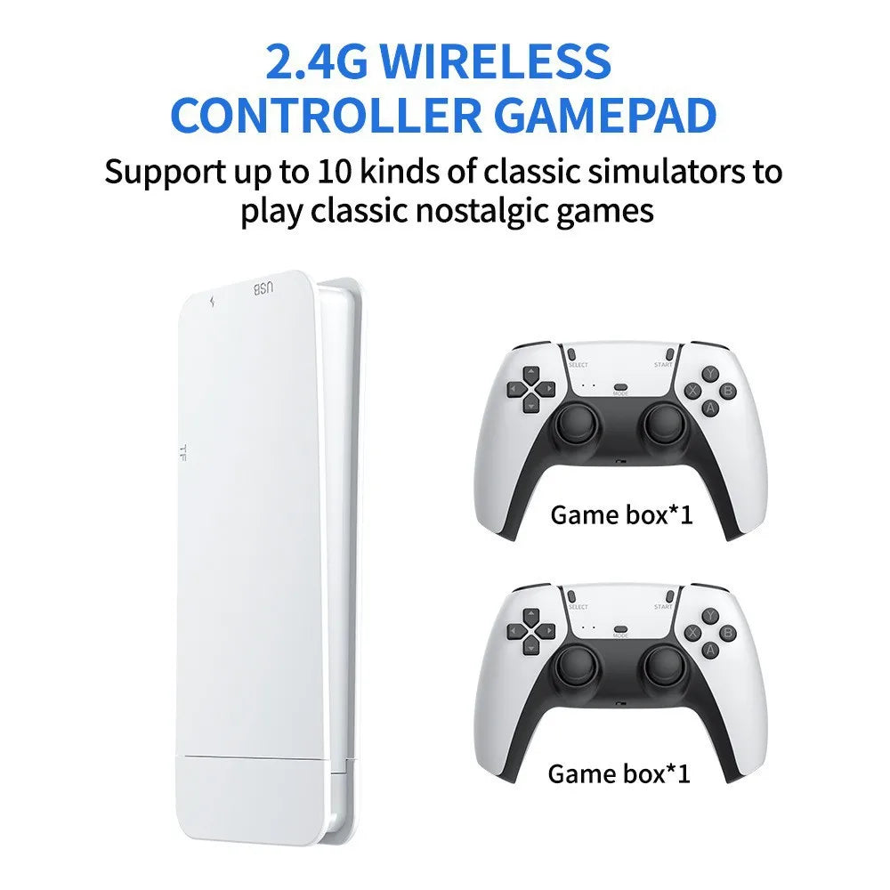 4K Game Stick TV Video Game Console 128G Built-in 30000 Games Retro Handheld Game Player With Wireless Gamepad Controller