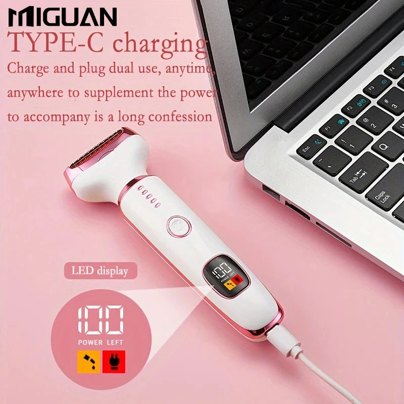 4-in-1 Multifunctional Electric Women's Grooming Kit | Body Shaver, Eyebrow Trimmer, Nose Hair Clipper | Detachable Interchangea