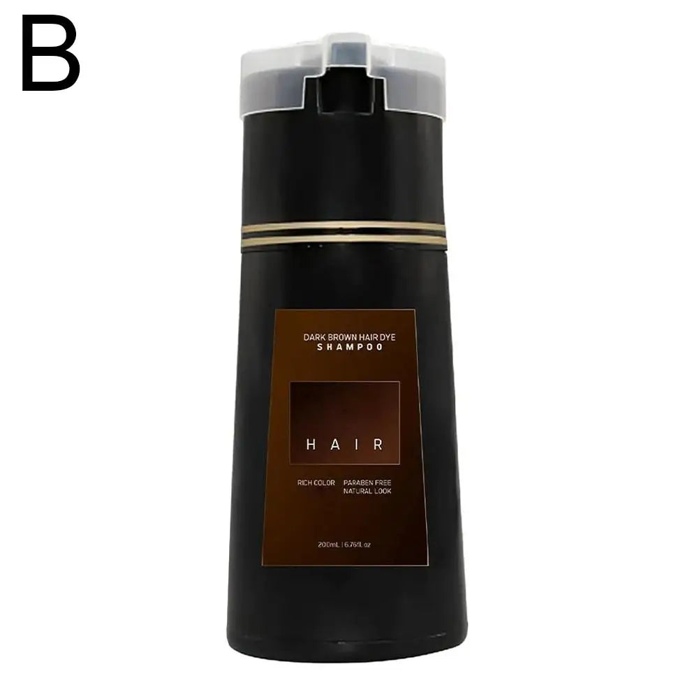 200ML Hair Coloring Shampoo Dye Shampoo For Covering Gray White Shampoo Black Brown Purple Hair Colouring Shampoo Hair Care