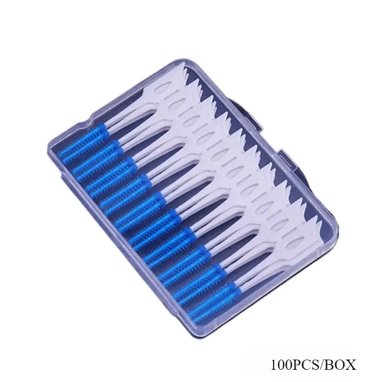 200Pcs/box Dental Floss Stick Tooth Cleaning Interdental Brush Dental Floss Pick Oral Hygiene Care Ultra-Fine Dental Floss