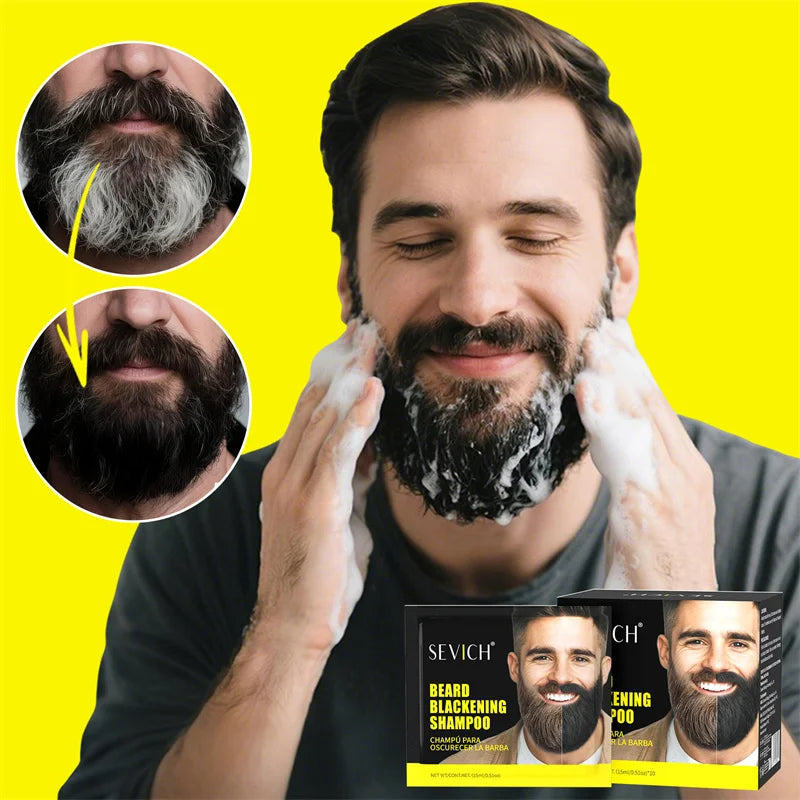 Beard Dye Shampoo Instant Hair Dye Black Beard Shampoo For Men Fast Blackening White Beard Dye Temporary Hair Colouring Cream