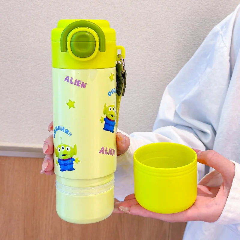 420ml Disney Thermos Bottle Cartoon Mickey Stitch Stainless Steel Vacuum Cup Cartoon Portable Insulated Water Cups Coffee Mug
