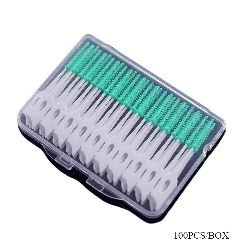200Pcs/box Dental Floss Stick Tooth Cleaning Interdental Brush Dental Floss Pick Oral Hygiene Care Ultra-Fine Dental Floss