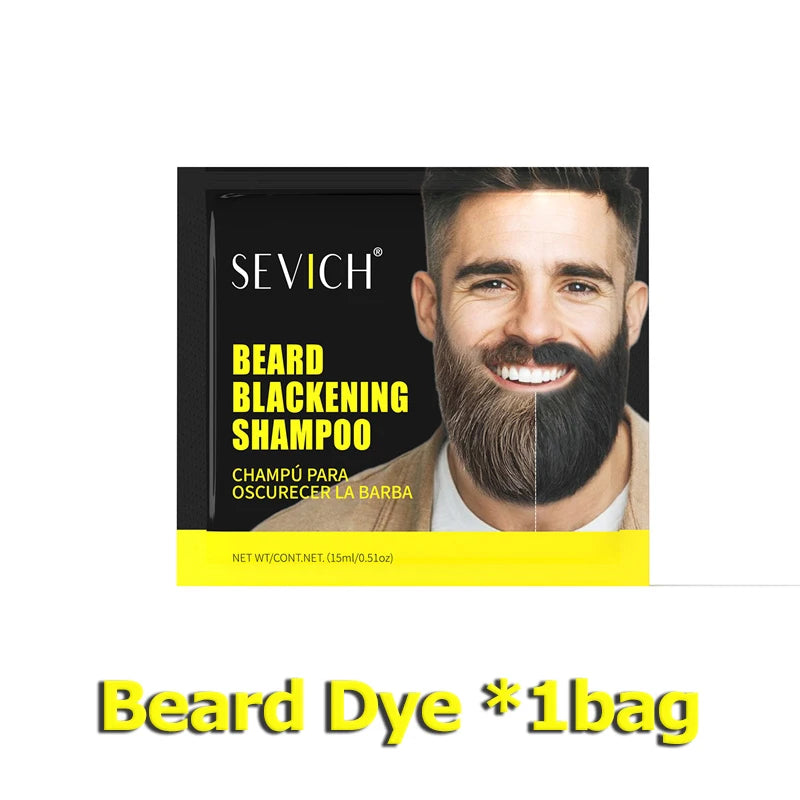 Beard Dye Shampoo Instant Hair Dye Black Beard Shampoo For Men Fast Blackening White Beard Dye Temporary Hair Colouring Cream