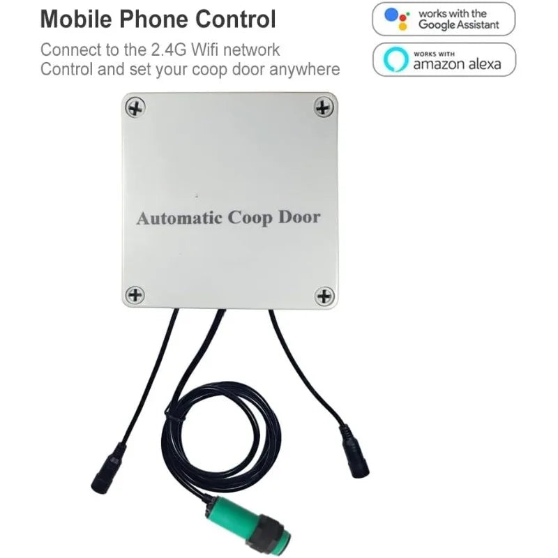 Automatic Chicken Coop Smart Door Compatible With Alexa, Google Assistant, Home Assistant, Tuya - WiFi Electric Opener