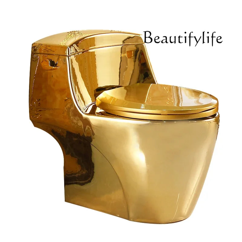 C European-style Side-press Toilet, Golden Toilet, Super Swirl Siphon Water-saving And Deodorant Toilet