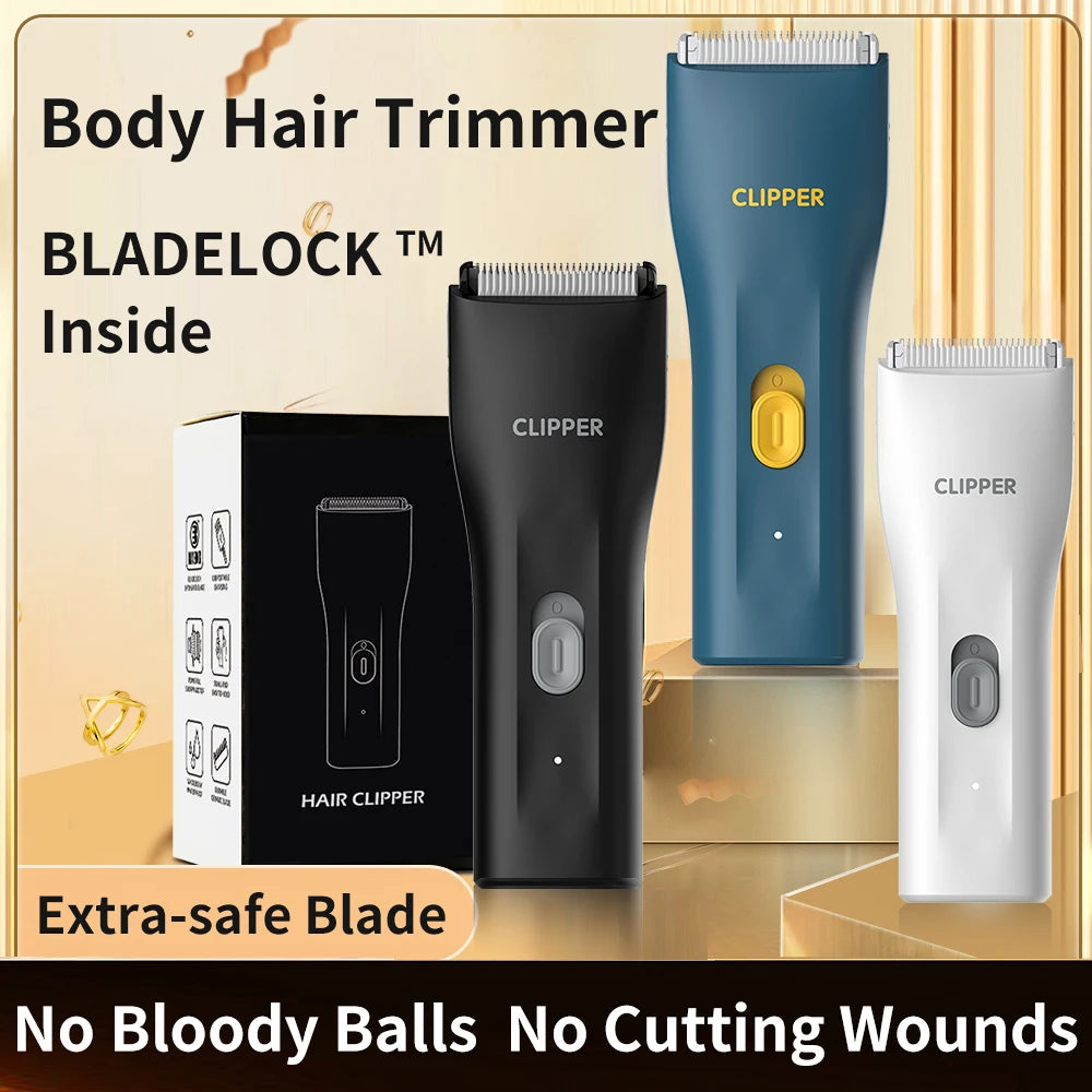 2023Men's Electric Groin Hair Trimmer Pubic Hair Trimmer Body Grooming Clipper for Men Bikini Epilator Rechargeable Shaver Razor