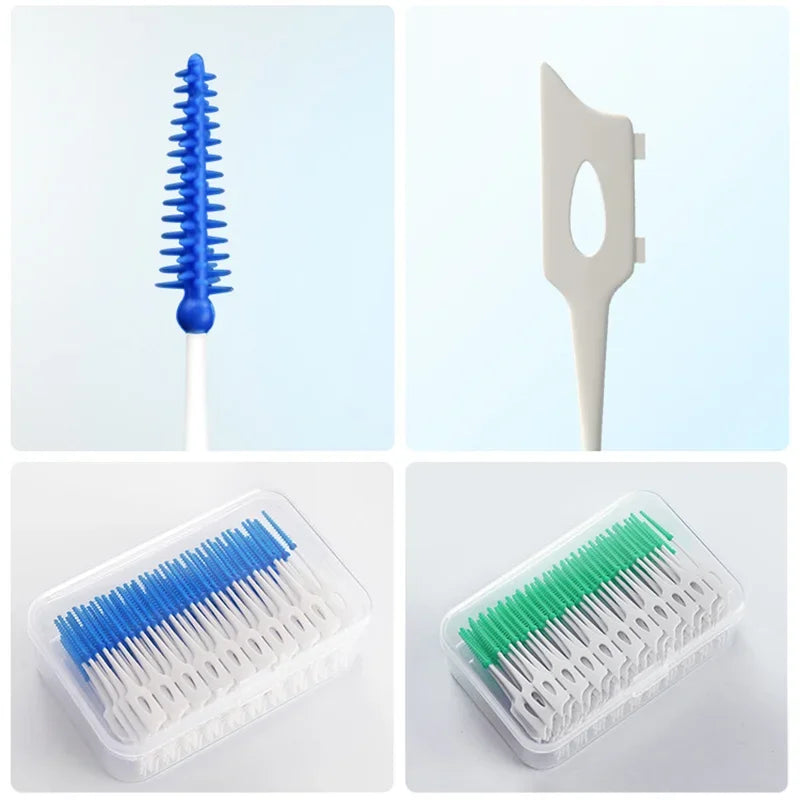 200Pcs/box Dental Floss Stick Tooth Cleaning Interdental Brush Dental Floss Pick Oral Hygiene Care Ultra-Fine Dental Floss