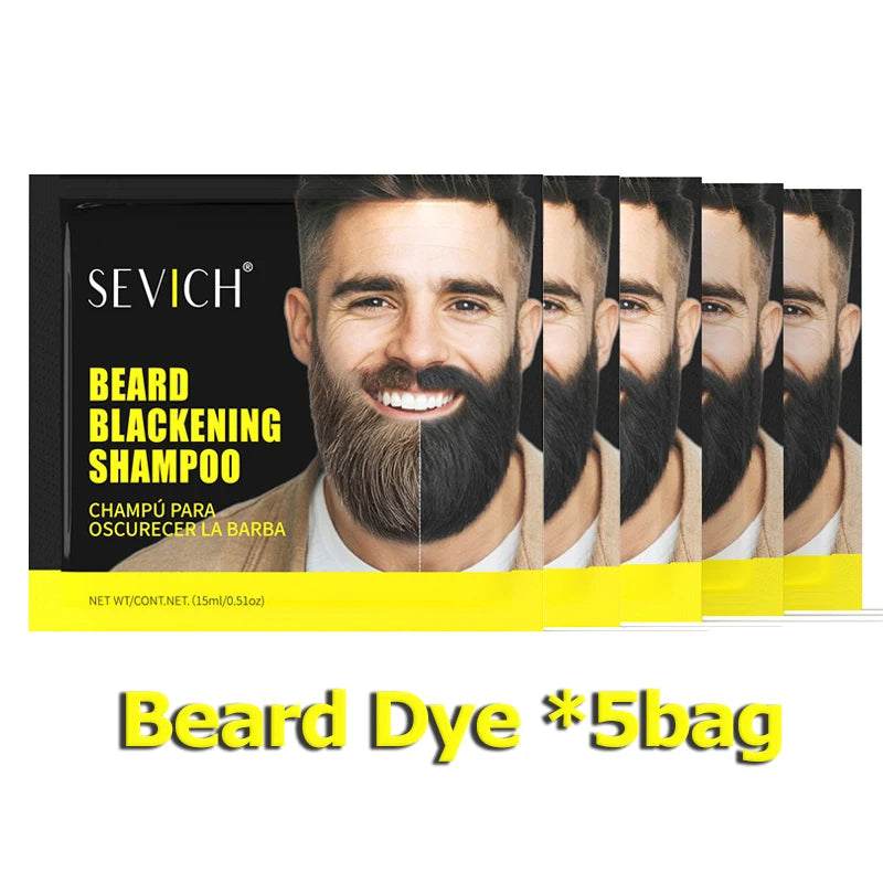 Beard Dye Shampoo Instant Hair Dye Black Beard Shampoo For Men Fast Blackening White Beard Dye Temporary Hair Colouring Cream