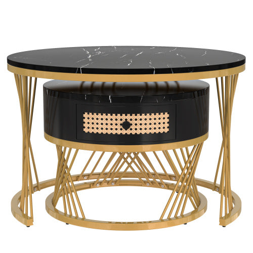 Fibreboard Metal Round Coffee Table