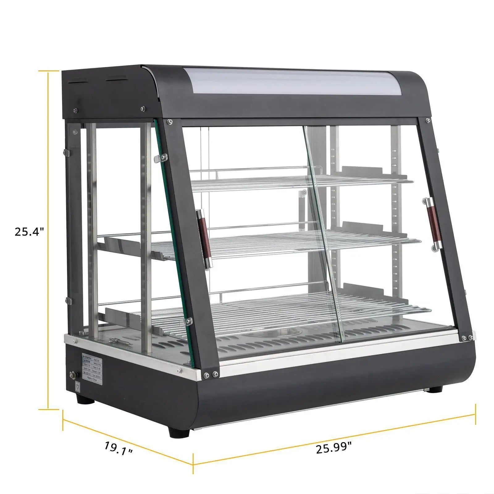 3 Tier 26" Commercial Food Warm Display Countertop Hamburger Pizza Case Catering