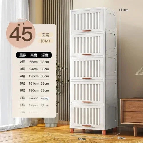 Advanced modern plastic kitchen cabinets, clamshell storage cabinets, home furniture, floor racks, multi-layer storage cabinets