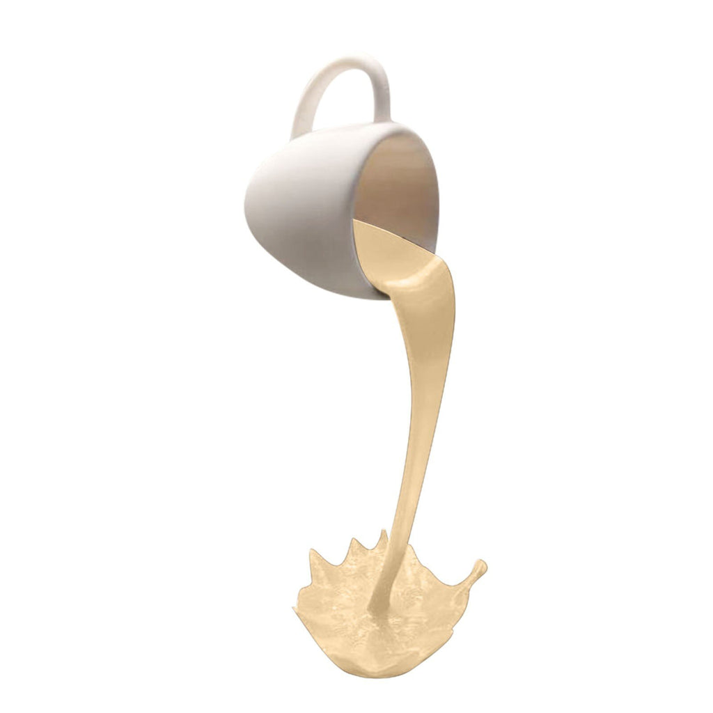 Floating Coffee Cup Mug Sculpture Kitchen Decor Pouring Spilling Decoration.