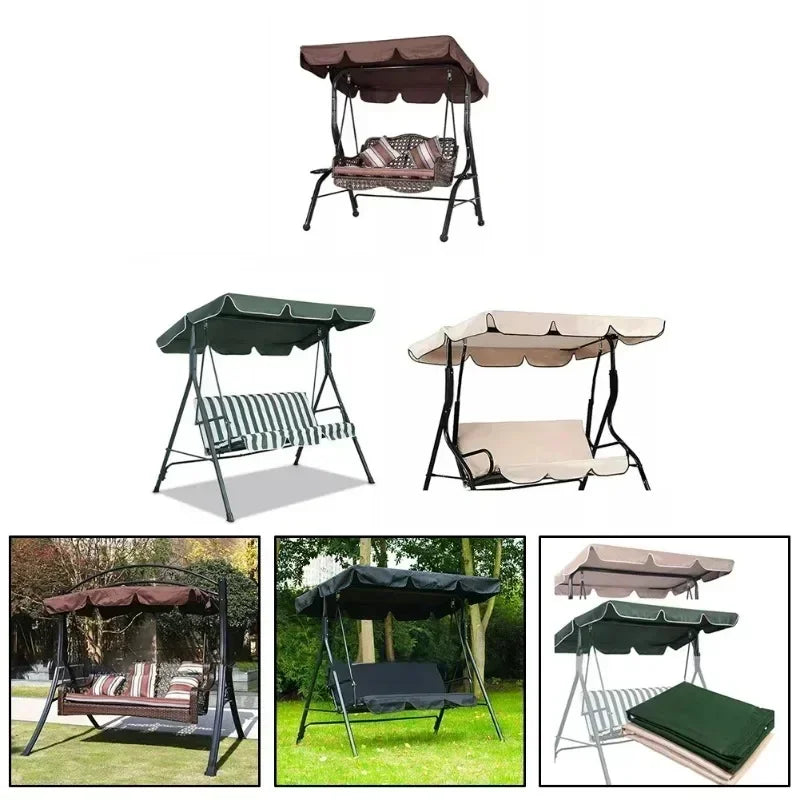1pc Garden Swing Chair Top Cover Awning Top Rain Cover Canopy Swings Roof Canopy 164*114*15cm Garden Furniture Accessories