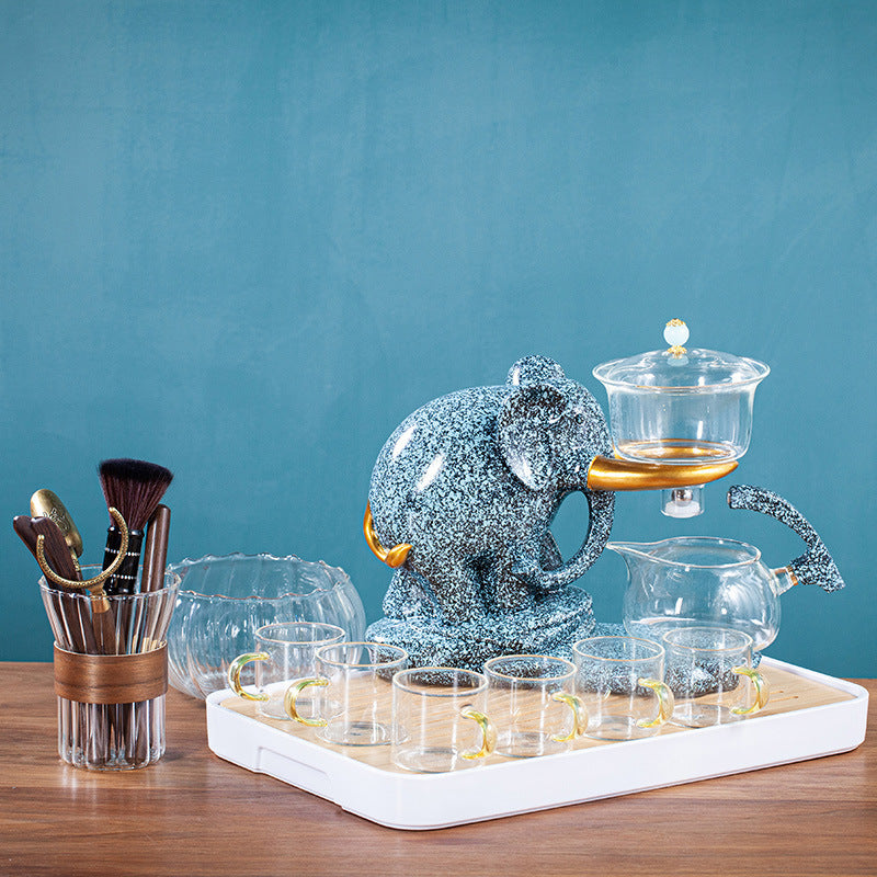 Glass Kung Fu Tea Set Home Jixiang Lazy Automatic Tea Set Office Tea Infuser Company Activity Gifts