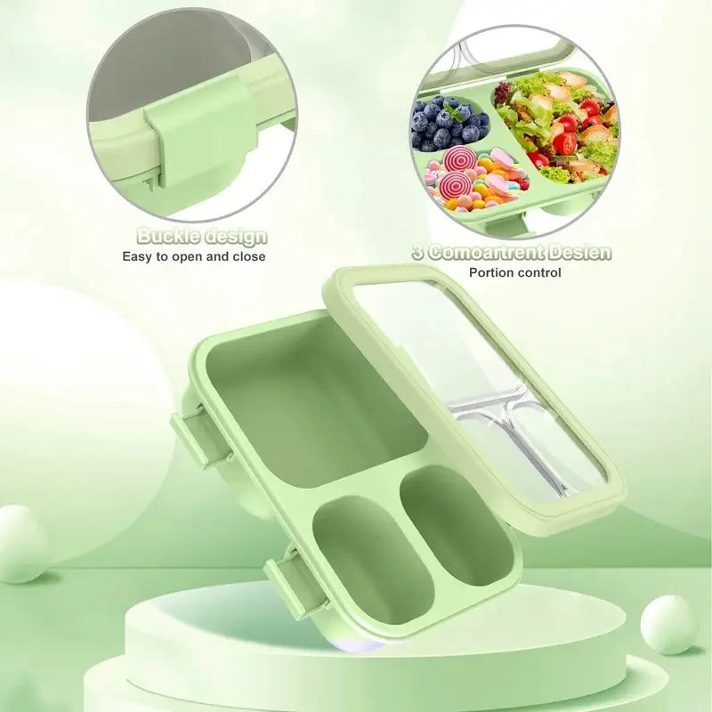Bento Box Leakproof Lunch Food Storage with Stackable Design Carry Handles Office School for Kitchen Restaurant Use Lunch Box