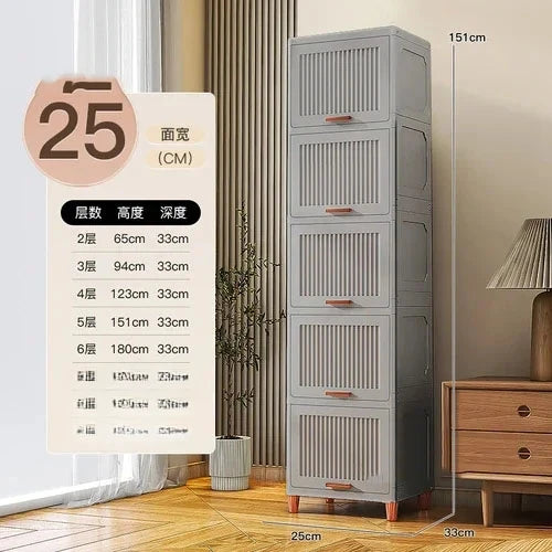 Advanced modern plastic kitchen cabinets, clamshell storage cabinets, home furniture, floor racks, multi-layer storage cabinets