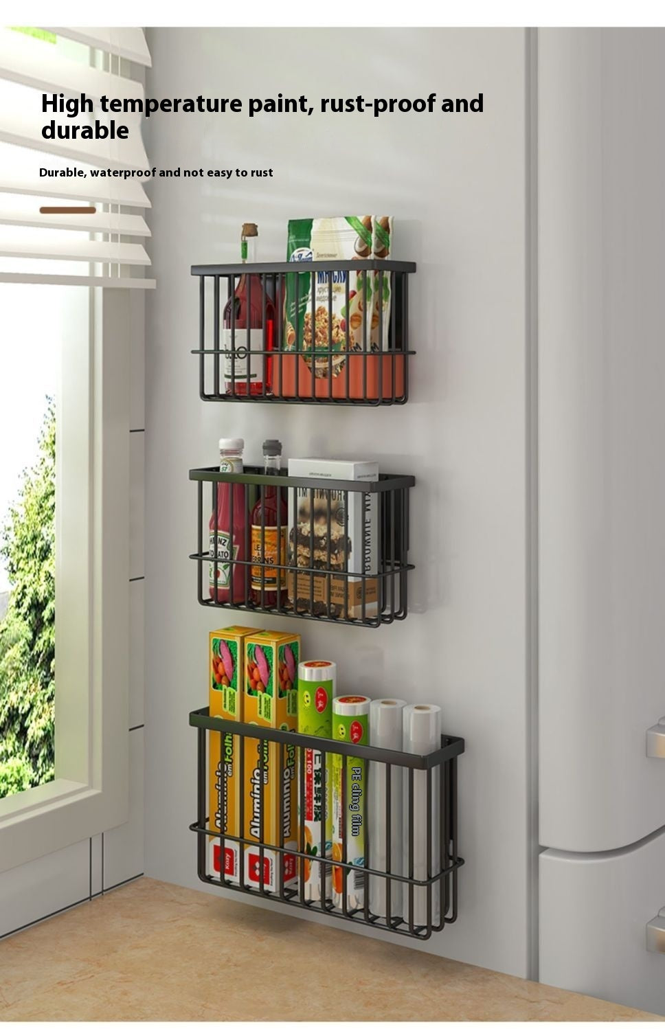 Kitchen Refrigerator Magnetic Storage Rack