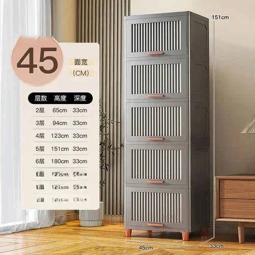 Advanced modern plastic kitchen cabinets, clamshell storage cabinets, home furniture, floor racks, multi-layer storage cabinets