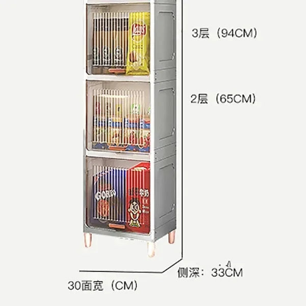 Advanced modern plastic kitchen cabinets, clamshell storage cabinets, home furniture, floor racks, multi-layer storage cabinets