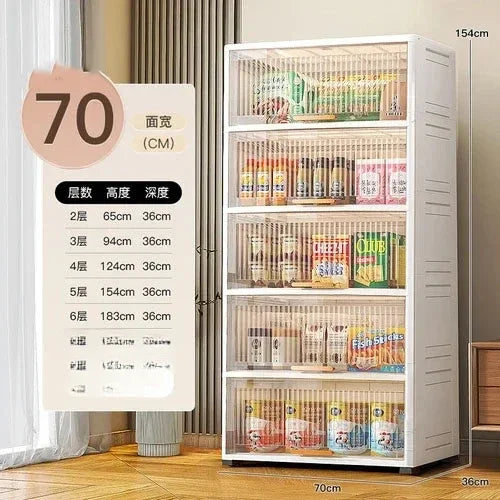 Advanced modern plastic kitchen cabinets, clamshell storage cabinets, home furniture, floor racks, multi-layer storage cabinets