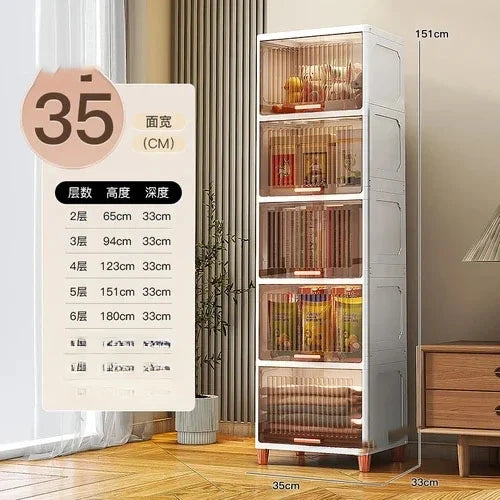 Advanced modern plastic kitchen cabinets, clamshell storage cabinets, home furniture, floor racks, multi-layer storage cabinets