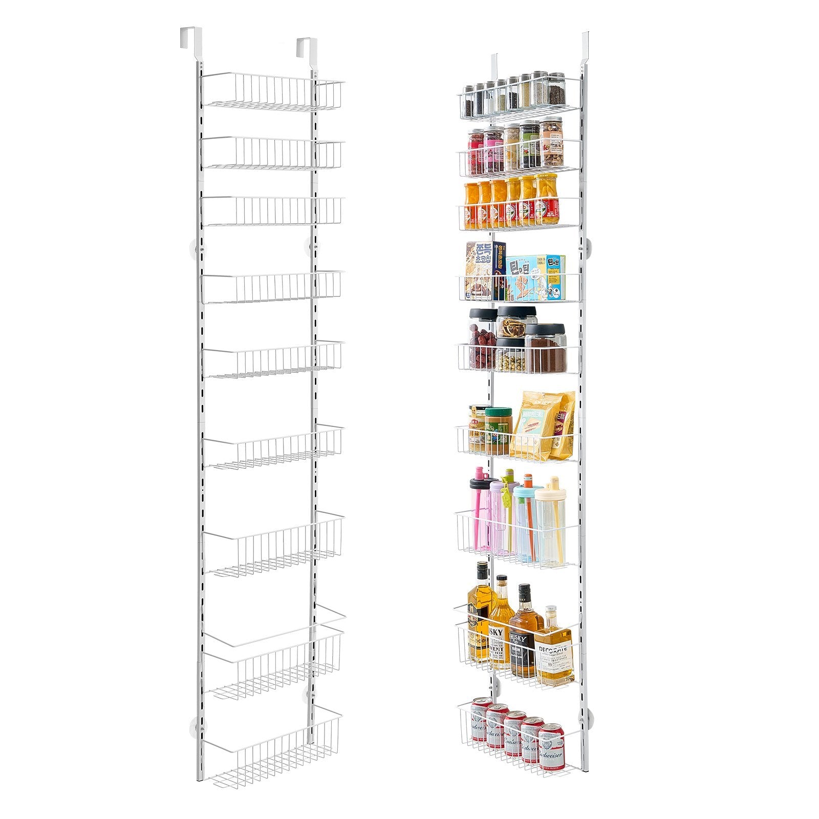 9-Tier Over The Door Pantry Organizer Hanging Storage Rack Adjustable Kitchen.