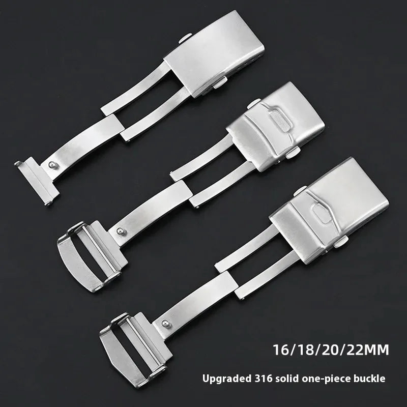 16mm 18mm 20mm 22mm Watch Clasp Deployment Buckle 316L Solid Stainless Steel Watch Folding Buckle Watchband Accessories