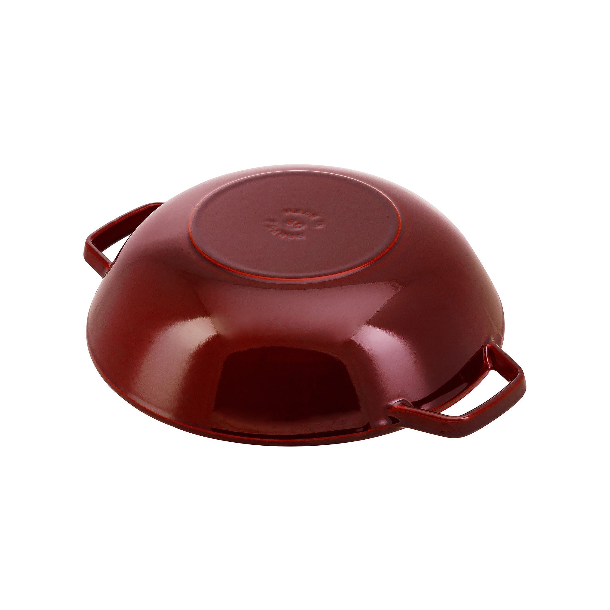STAUB Specialities 30 cm / 12 inch Cast Iron Wok With Glass Lid, Grenadine-Red