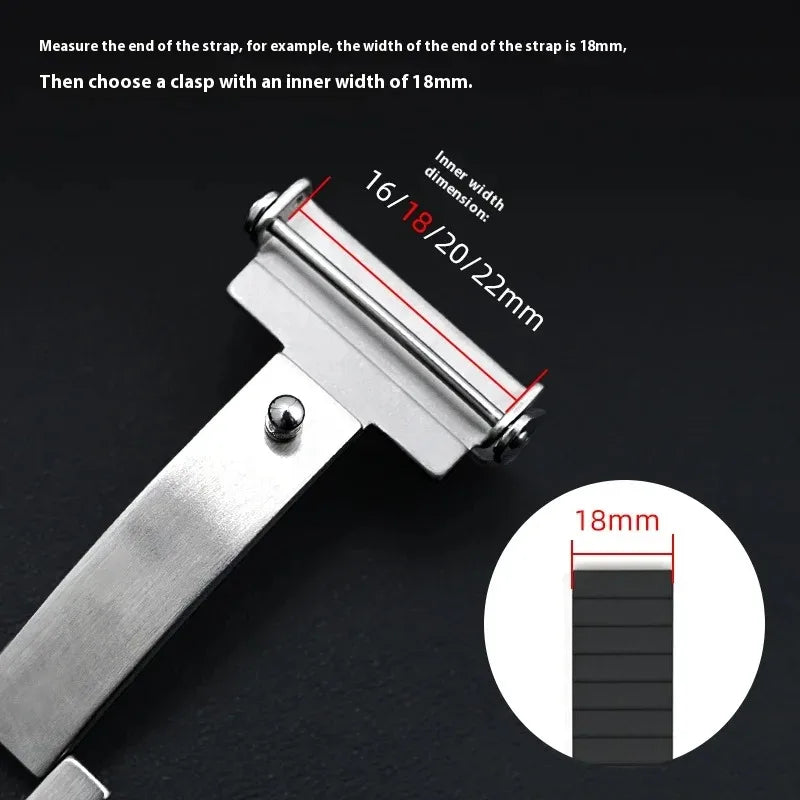 16mm 18mm 20mm 22mm Watch Clasp Deployment Buckle 316L Solid Stainless Steel Watch Folding Buckle Watchband Accessories