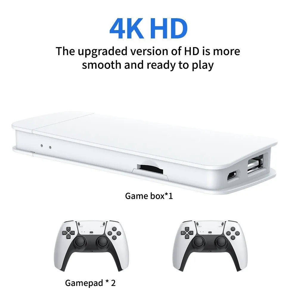 4K Game Stick TV Video Game Console 128G Built-in 30000 Games Retro Handheld Game Player With Wireless Gamepad Controller