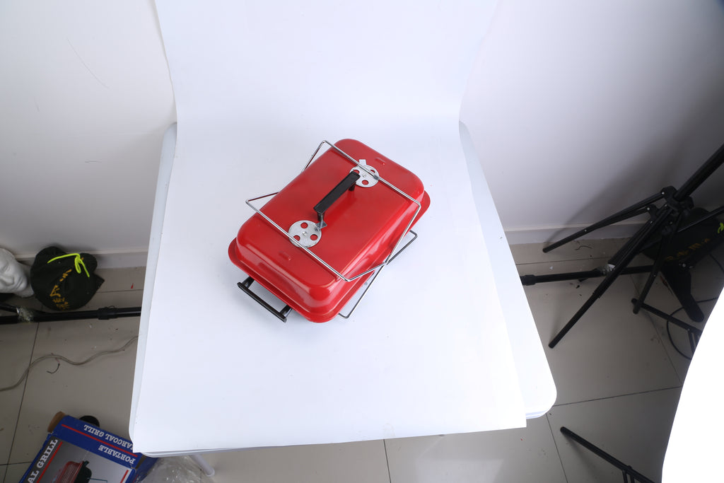 Portable Charcoal Grill Outdoor Tabletop Grill Small Barbecue Smoker Folding BBQ Grill With Lid For Camping Picnics Beach