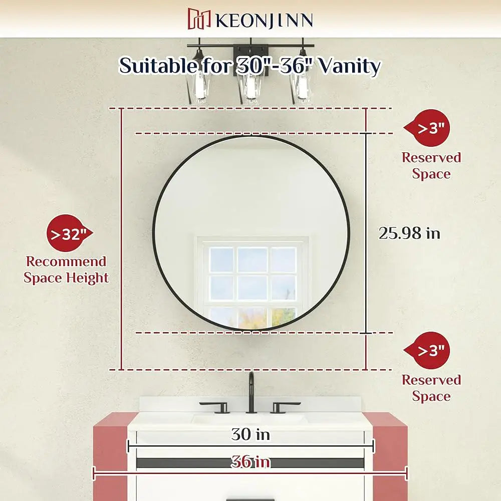 Round Black Medicine Cabinet with Mirror Surface Mount Metal Frame Adjustable Shelves Wall Storage Farmhouse Bathroom Organizer