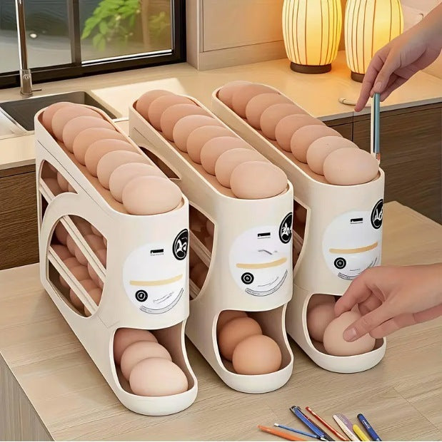 Rolling Slide Egg Storage Box For Refrigerator