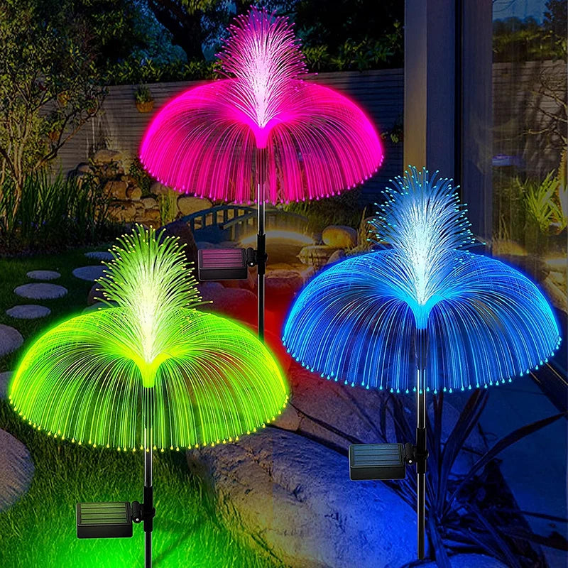 1PC Outdoor Solar Garden Lights 7 Colors Solar Jellyfish Reed Lights For Patio Pathway Lawn Festival Party Landscape Decoration