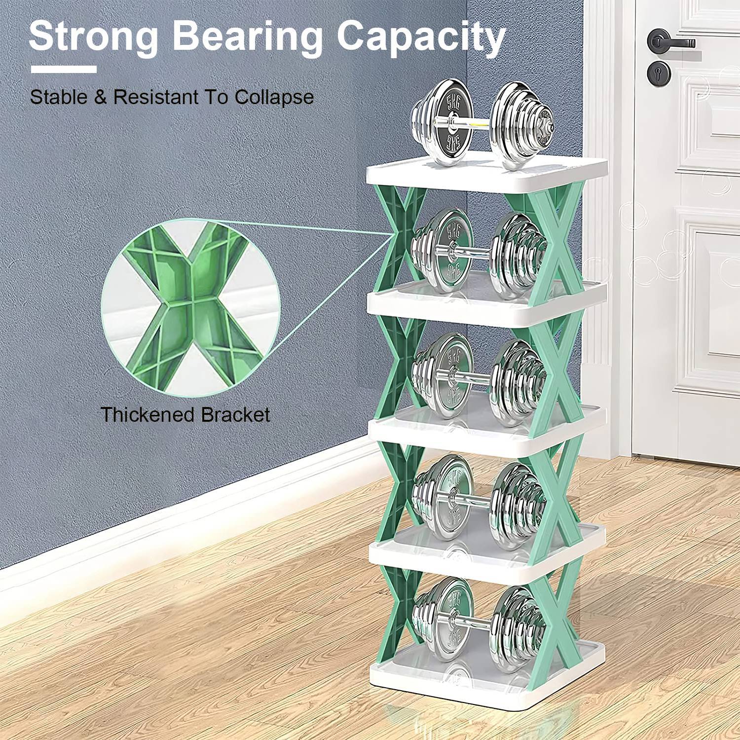 1Pc 9Tier Narrow Entryway Shoe Rack Plastic Vertical Shoe Organizer Space Saving Free Standing Shoes Storage Shelf Closet Hallway