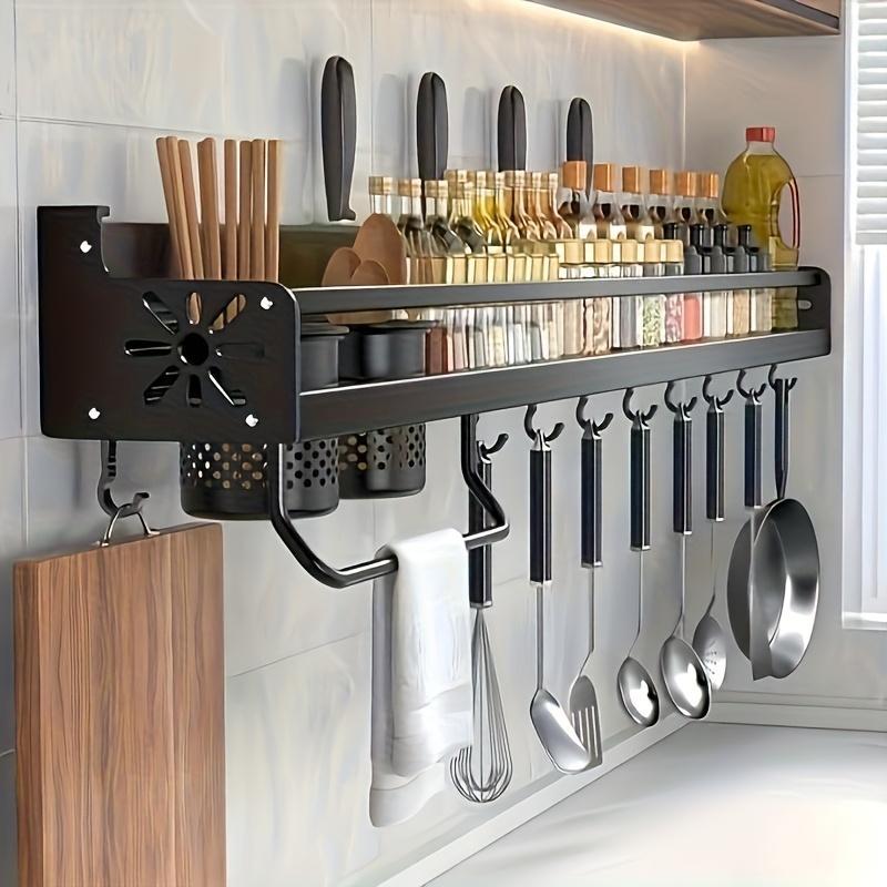 Wall Mounted Cutlery Rack And Camping Kitchen Rack With Spice Rack,Please Note That This Product Is Shipped By Yourself For The Average Shipping Cost.
