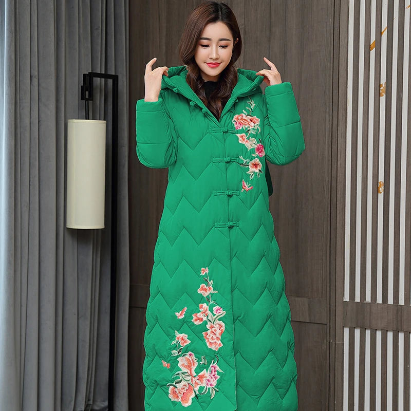 2024 Winter jacket New Collection Coat Women's  Hooded  Windproof Long thick Jacket Cotton Clothing warm Parka