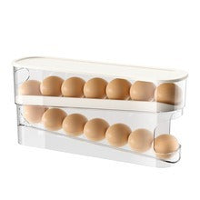 Home Use Slide-Out Egg Tray Refrigerator Side Door Automatic Egg Dispenser Kitchen Countertop Egg Storage Container With Anti-Break Design.