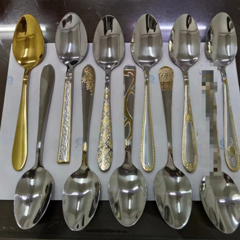 Tableware Suit Stainless Steel Knife, Fork And Spoon 72-piece Set Wooden Box