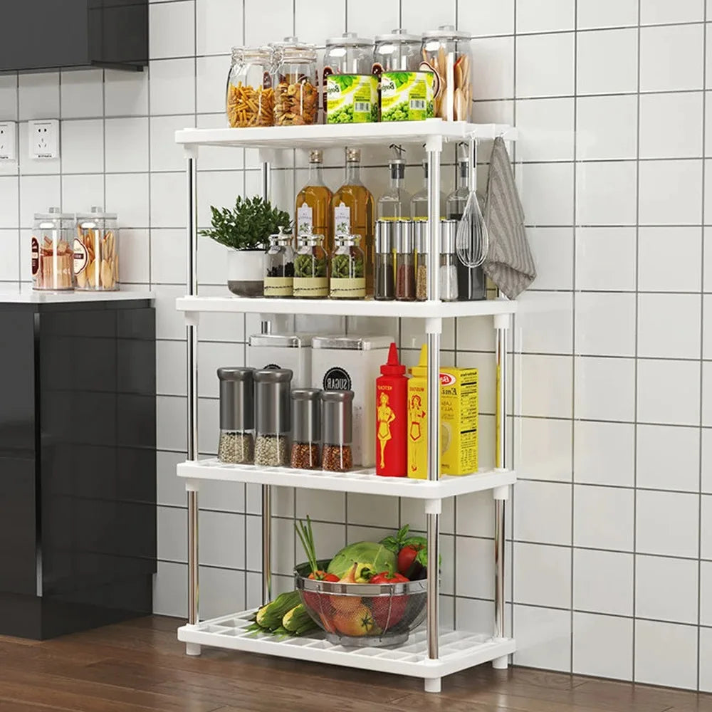 1PC Multi-Level Storage Rack For Kitchen And Bathroom, Snack Storage Rack For Floor In The Living Area