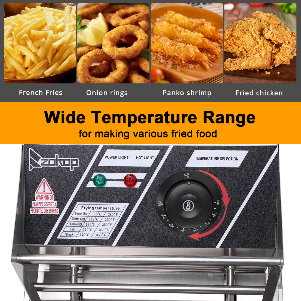 Electric Fryer Silver Stainless Steel Single Cylinder.