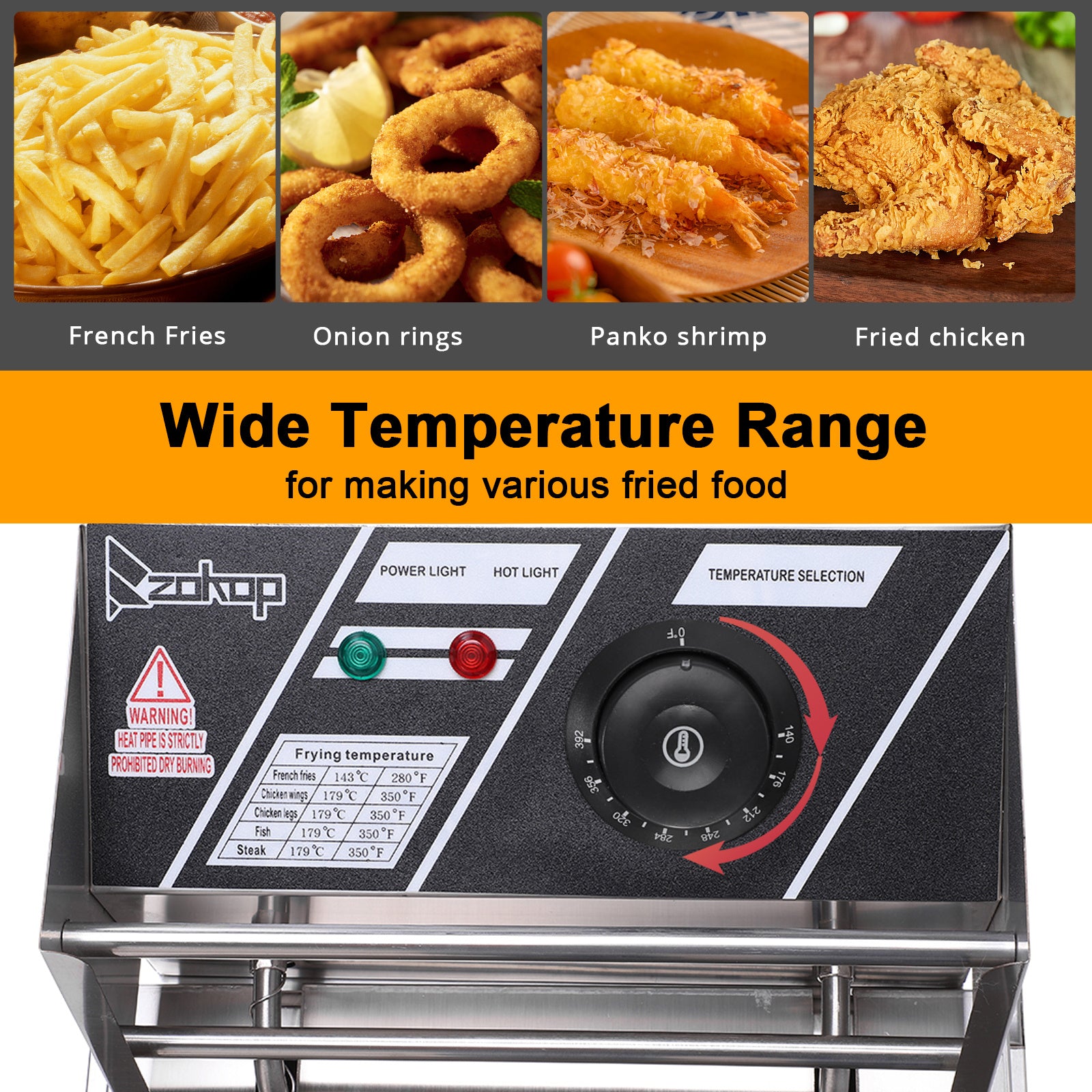 Electric Fryer Silver Stainless Steel Single Cylinder.