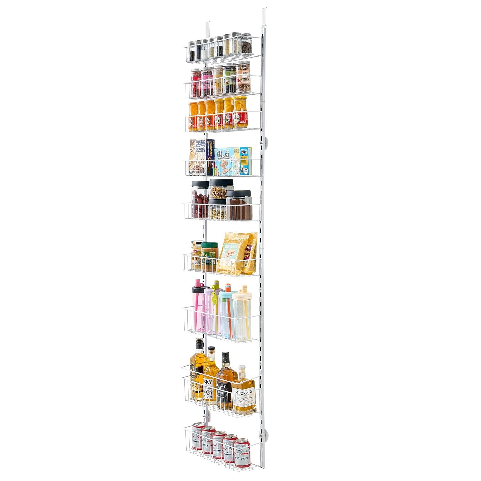 9-Tier Over The Door Pantry Organizer Hanging Storage Rack Adjustable Kitchen.