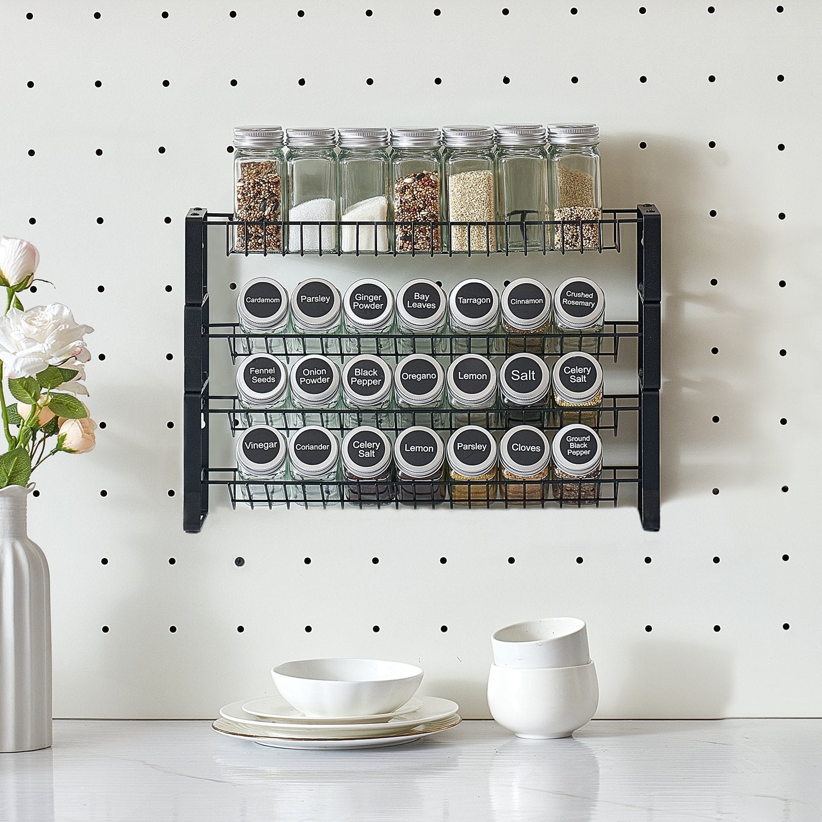 Spice Rack Organizer For Cabinet Kitchen Countertop Seasoning Organizer 18x11 In.