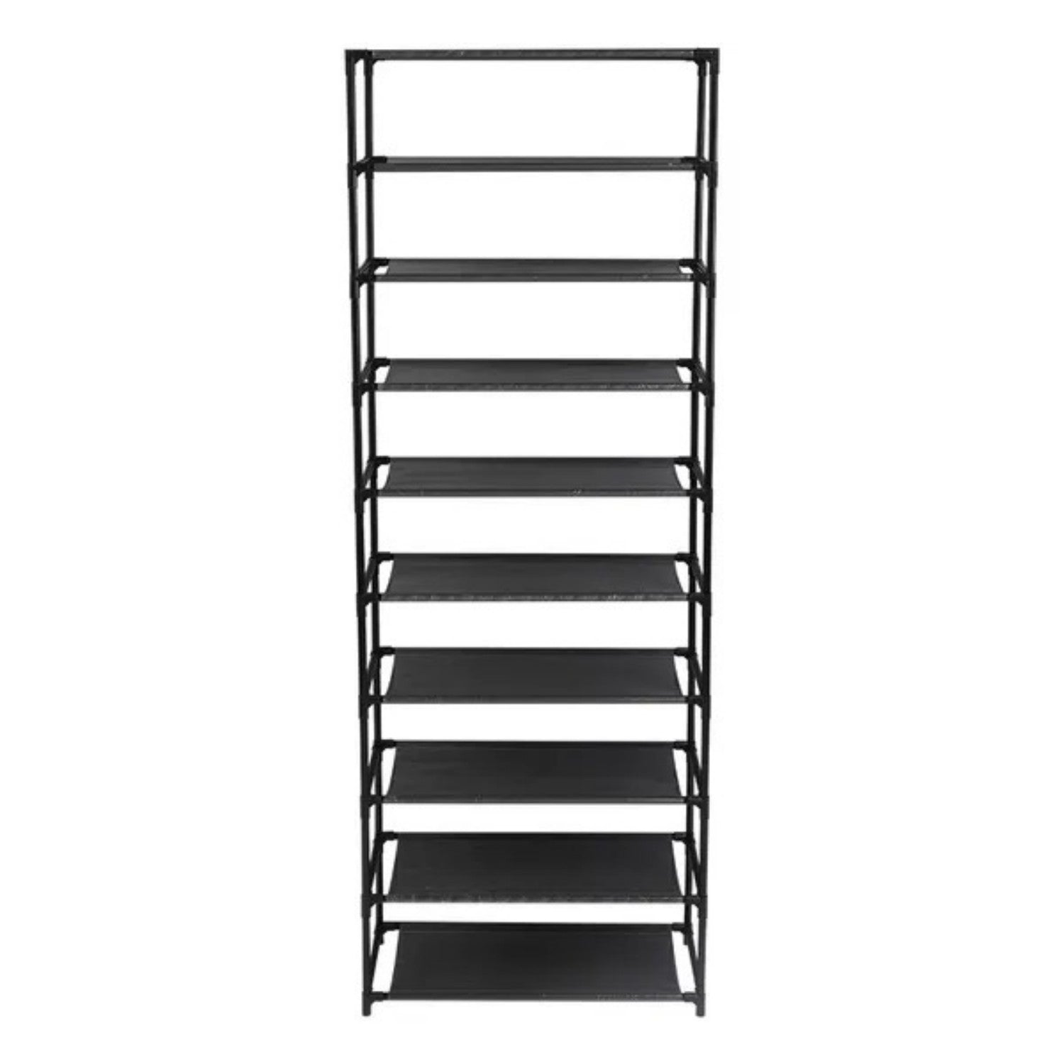 10 Tier Stackable Shoe Rack Storage Shelves - Stainless Steel Frame Holds 50 Pairs Of Shoes