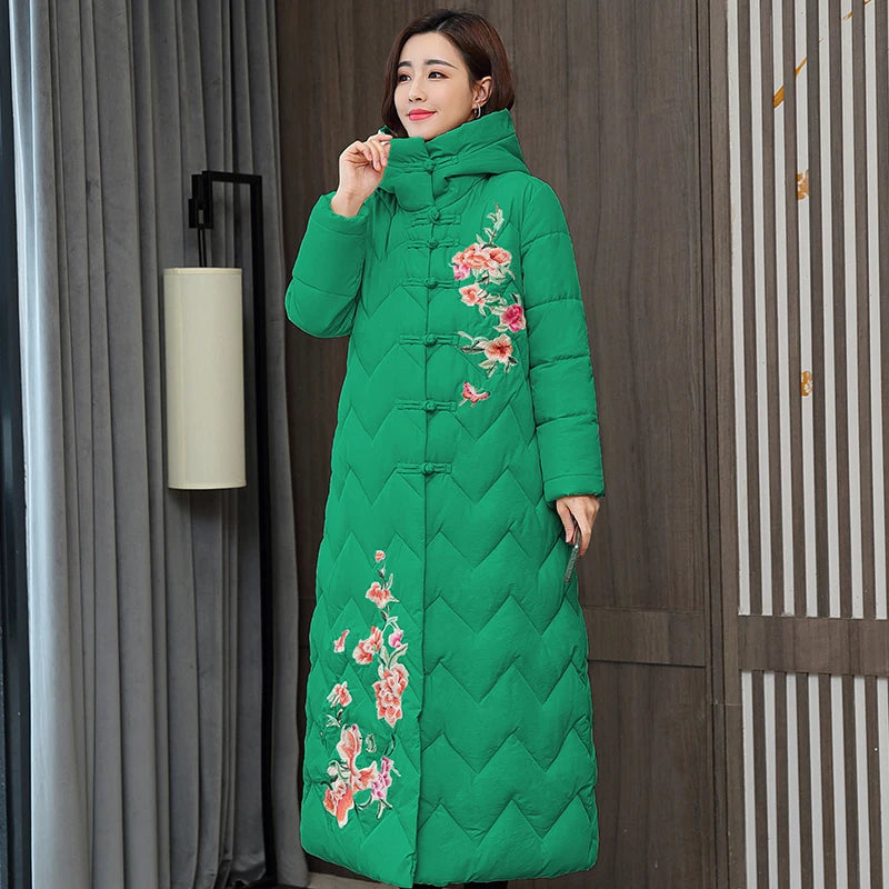 2024 Winter jacket New Collection Coat Women's  Hooded  Windproof Long thick Jacket Cotton Clothing warm Parka