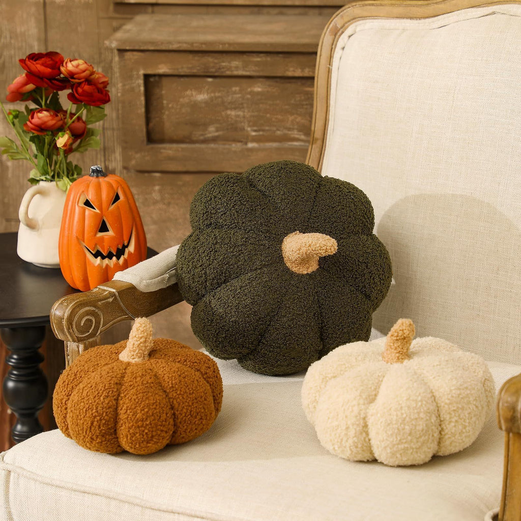 Simulated Pumpkin Plush Pillow 11 X 9.5 Inch 3D Thanksgiving Cushion Shaped Pillow Cozy Fall Decorations Toy Pillows For Thanksgiving Christmas Bedroom Sofa Couch Supplies